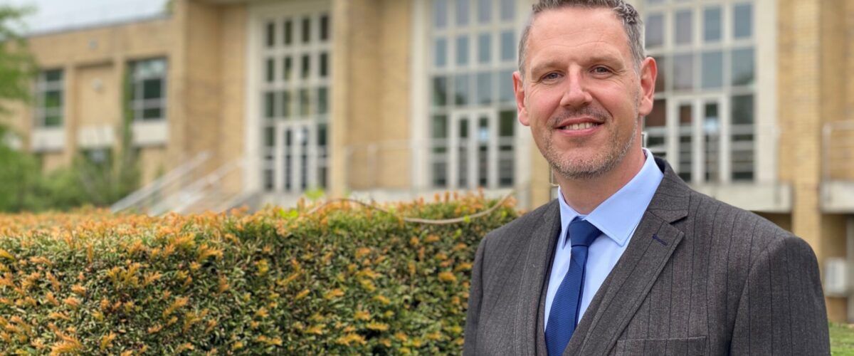 PCC John Campion outside Hindlip Hall