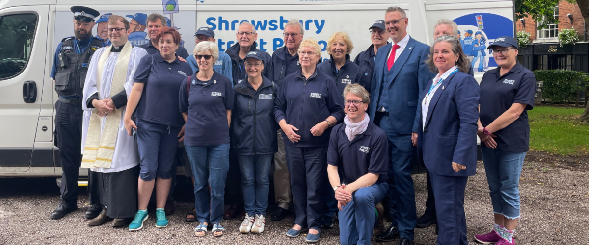PCC John Campion joins Street Pastors in Shrewsbury for unveiling of new van