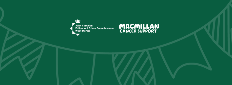 Green banner with Macmillan and PCC logos